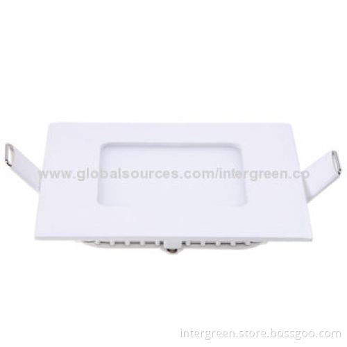 3W Ultra-slim Square LED Panel Downlight, 2835 SMD, CE, RoHS, FCC Marks, 90*90*20mm